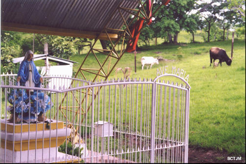 Estatua que marca la aparicin